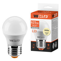 Лампа светодиодная "Шар G45" 7.5Вт 450лм 3000К Е27 (50шт/уп) WOLTA