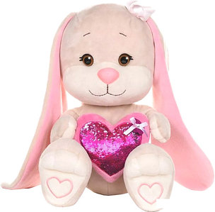 Классическая игрушка Jack&Lin Зайка с розовым сердцем JL-071901-35