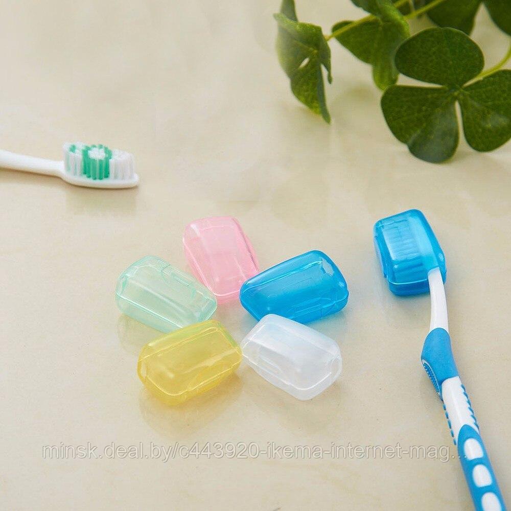 Чехол колпачек для зубной щетки (набор 5 шт.) QH2-36 (1 шт.=2х2,2х3,8 см.) - фото 3 - id-p189682019