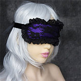 Фиолетовая маска для глаз Kissexpo с кружевом и лентами, фото 2