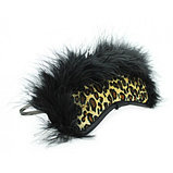 Леопардовая маска для глаз Kissexpo с черным мехом, фото 3