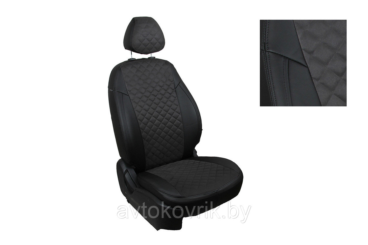 Чехлы для Chevrolet Lacetti 2004-2014 алькантара ромб для автомобильных сидений - фото 1 - id-p116374394