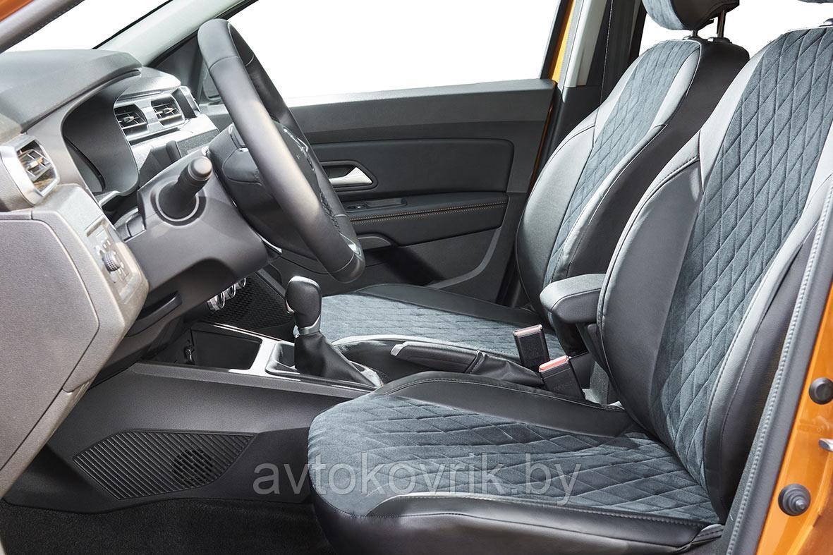 Чехлы для Chevrolet Lacetti 2004-2014 алькантара ромб для автомобильных сидений - фото 2 - id-p116374394