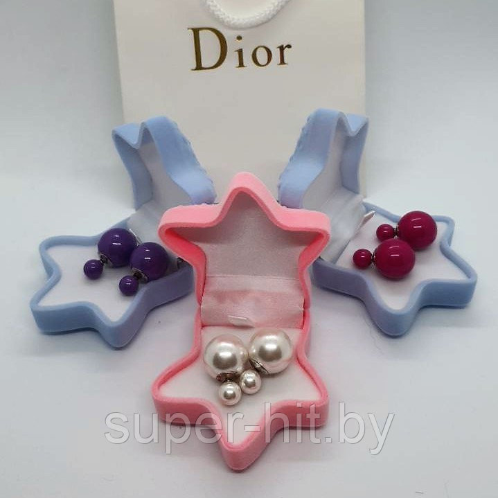 Серьги-пусеты Диор шарики. Mise en Dior (разные цвета) - фото 1 - id-p94946826