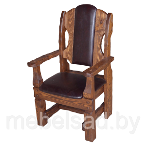 Кресло-трон садовое и банное рустикальное из дерева "Ярослав" - фото 1 - id-p189692341