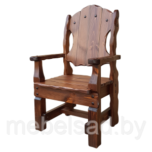 Кресло-трон садовое и банное рустикальное из дерева "Станислав"