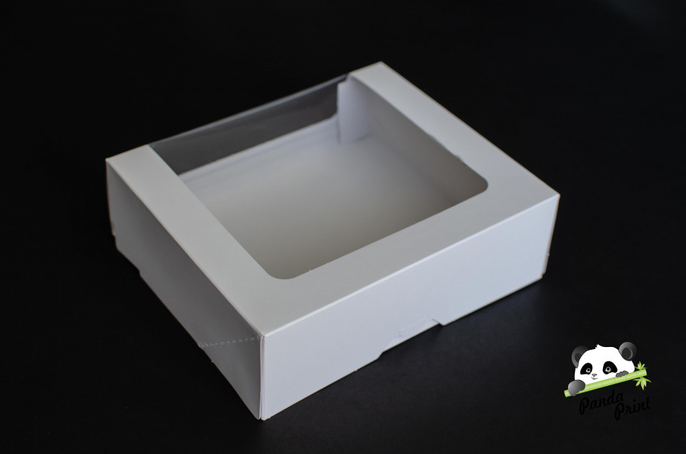 Коробка "Эклер" с прозрачным окном 190х160х60 белая - фото 2 - id-p178144394