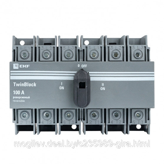 Рубильник 100A 3P реверсивный c рукояткой для прямой установки TwinBlock - фото 3 - id-p189695498
