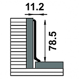 ПЛ 80 плинтус из алюминия анодированное серебро 78,5*11,2*2500мм, фото 2