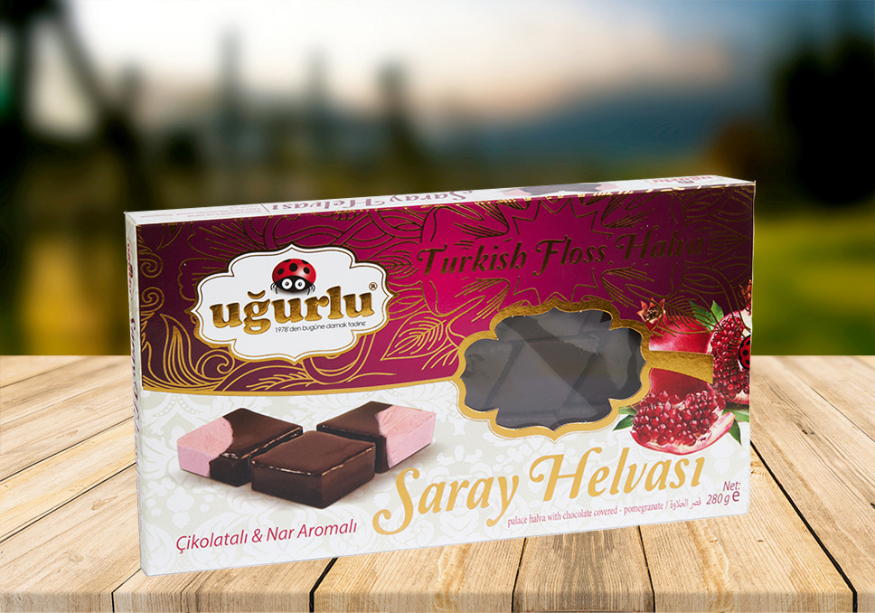 Дворцовая халва Ugurlu со вкусом граната в шоколаде, 280 гр (Турция) - фото 1 - id-p189701044