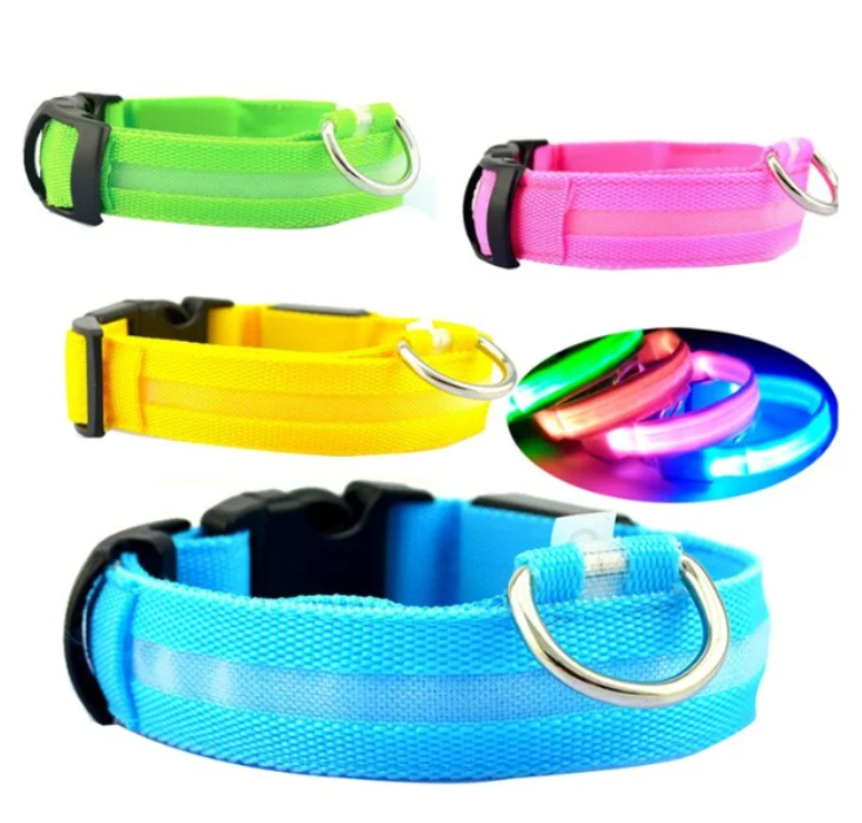 Светящийся ошейник для собак (3 режима) Glowing Dog Collar Розовый, 50