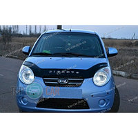 Дефлектор капота - мухобойка, KIA Picanto 2007 2011, VIP VT-52