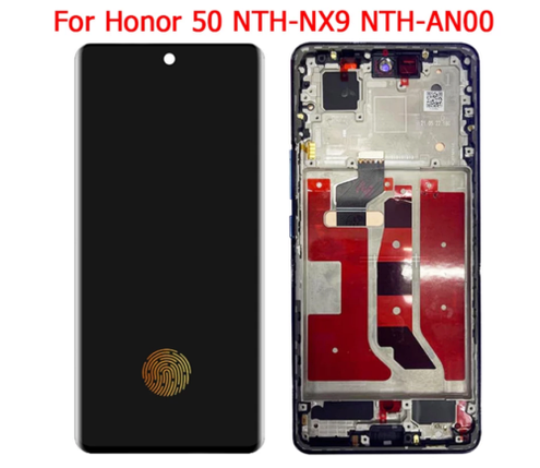 Дисплей (экран) для Honor 50 (NTH‑NX9) original Service в раме с тачскрином, черный, фото 2