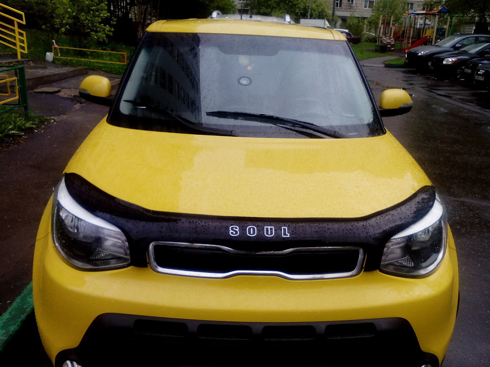 Дефлектор капота - мухобойка, KIA Soul 2014-... , VIP TUNING