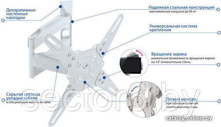 Кронштейн Kromax ATLANTIS-40 (белый), фото 2