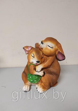 Зайцы Обнимашки сувенир-копилка,гипс,16*20 см, фото 2