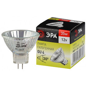 Лампочка галогенная ЭРА GU4-MR11-35W-12V-30CL GU4 35Вт софит