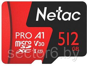 Карта памяти Netac MicroSDXC 512GB V30/A1/C10 Netac P500 Extreme Pro с адаптером