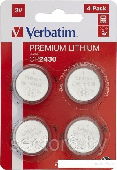Батарейки Verbatim CR2430 Verbatim литиевая блистер 4 шт. 49534