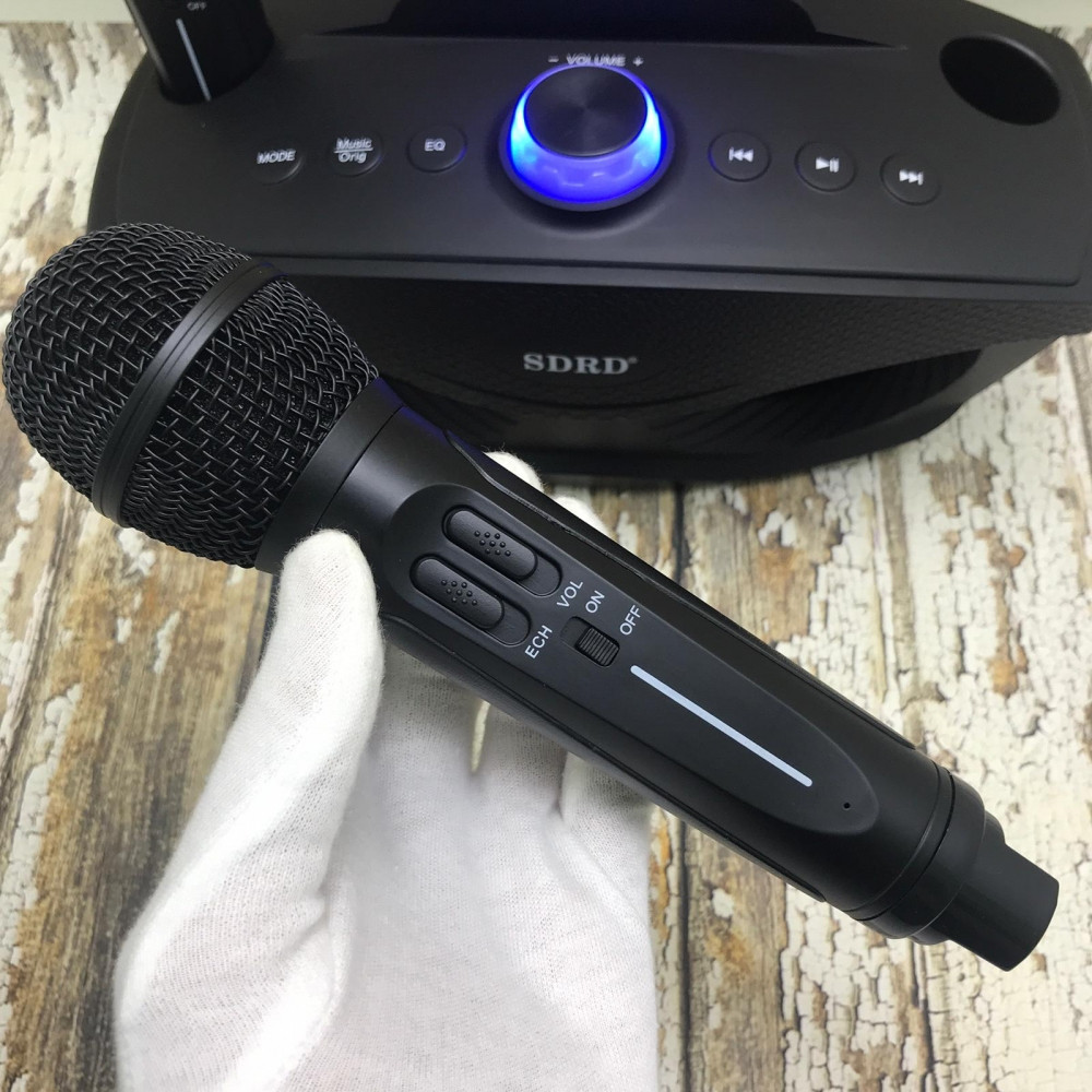 Беспроводная семейная Караоке система SDRD SD-306 с двумя микрофонами в комплекте Розовый - фото 2 - id-p179625431