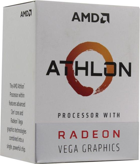 CPU AMD Athlon 200GE BOX (YD200GC) 3.2 GHz/2core/1+4Mb/SVGA RADEON Vega 3/35W/Socket AM4