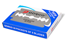 Dorco Лезвия ST300 двусторонние лезвия для Т-образного станка для бритья, 100 шт