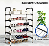 Полка для обуви металлическая 5 ярусов Easy Shoe Rack / Этажерка 110х55х30см. / Обувница напольная, 15 пар, фото 2