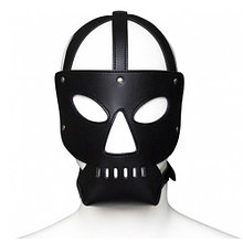 Черная фетиш-маска для БДСМ игр Kissexpo