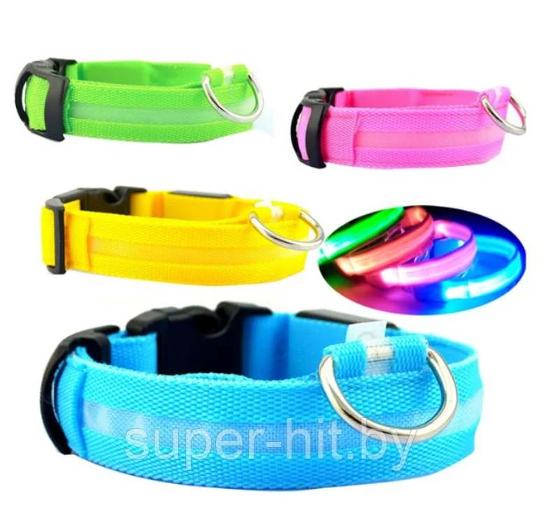 Светящийся ошейник для собак (3 режима) Glowing Dog Collar