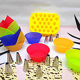 Силиконовые формочки для приготовления кексов и маффинов (набор из 12 штук), фото 7