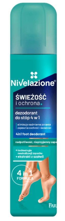 Дезодорант для здоровья ног Farmona Nivelazione 4 в 1 с антибактериальным эффектом Анти-пот, 180 мл
