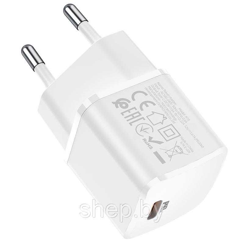 Сетевое зарядное устройство Hoco N10 (PD20W Type-C) цвет: белый - фото 3 - id-p189834845