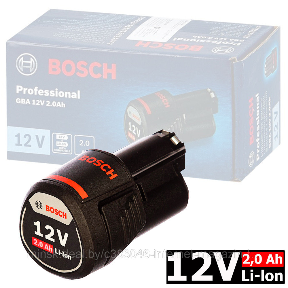 Аккумулятор GBA 12 V 2.0 Ah (1 шт) Professional BOSCH (1600Z0002X) - фото 1 - id-p118622238