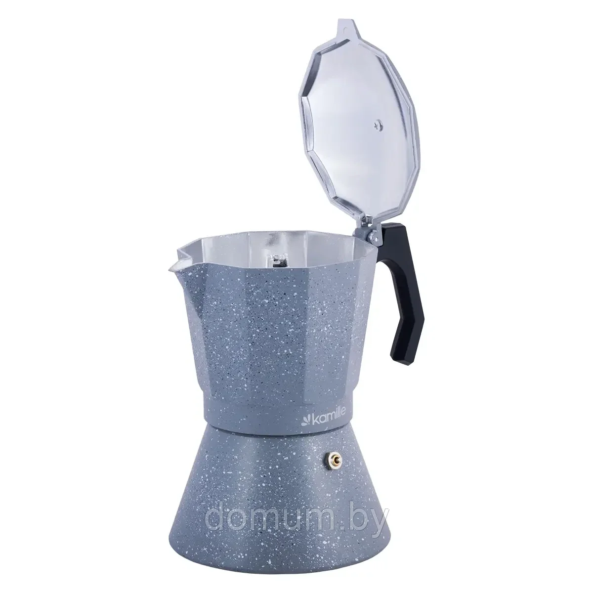 Гейзерная кофеварка Kamille 300мл из алюминия с широким индукционным дном KM-2517GR - фото 3 - id-p189846649