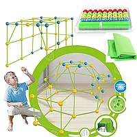 Детский конструктор Build Your Own Den 3D "Палатка + Создание объемных геометрических фигур" 87 деталей, 3+