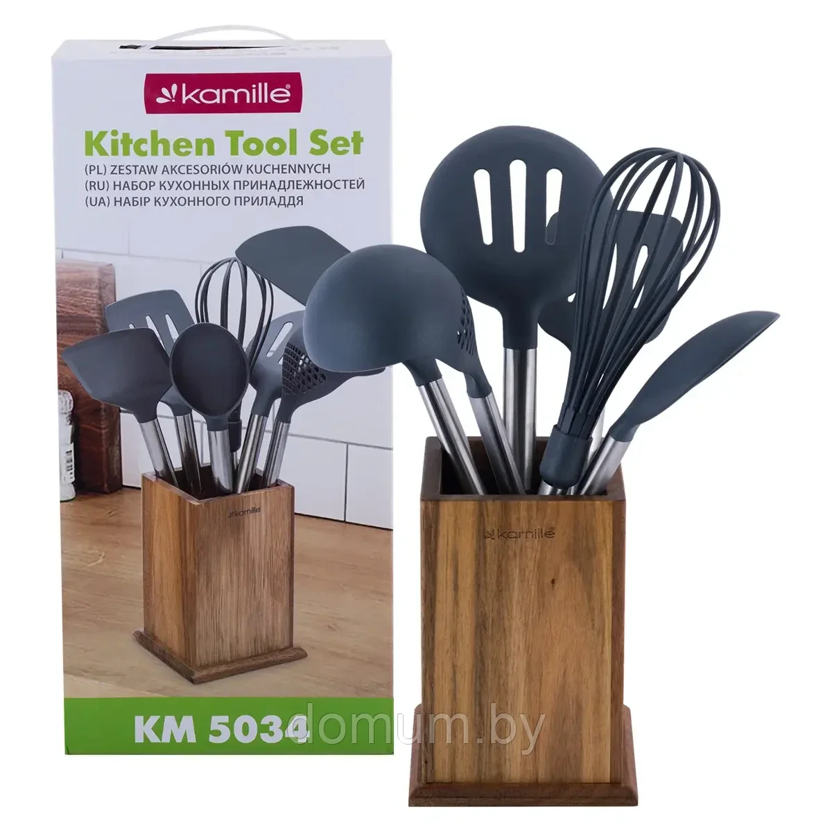 Набор кухонных принадлежностей Kamille с подставкой 7 предметов KM-5034 - фото 2 - id-p179051310