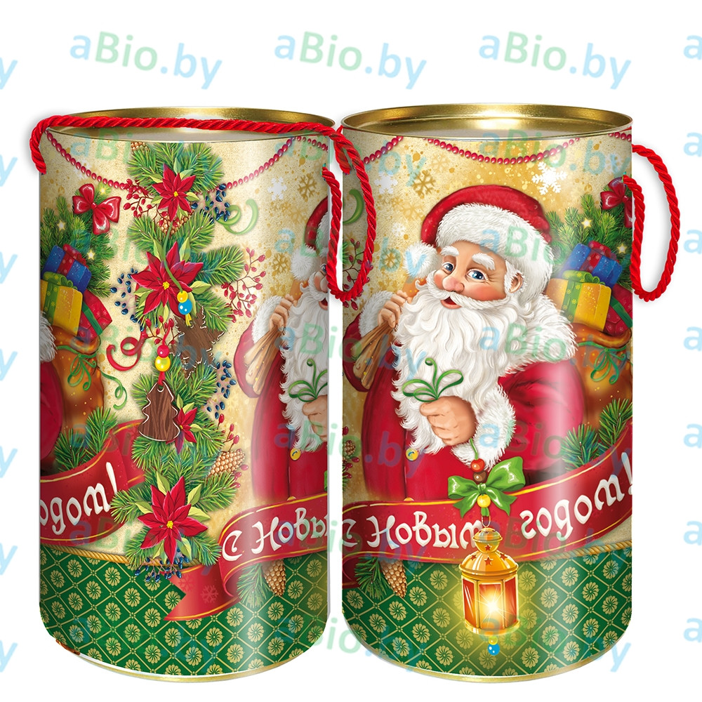 Туба новогодняя 1 кг, Новинка! Для конфет, новогодних подарков. Яркие рисунки! Навивной картон!!