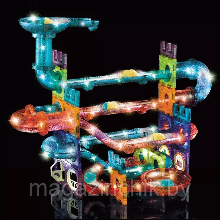 Светящийся магнитный конструктор лабиринт с шариками 111 дет., 2002 - фото 5 - id-p189854958