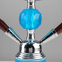 Кальян "Фуджейра", 25 см, синий, 2 трубки, фото 3