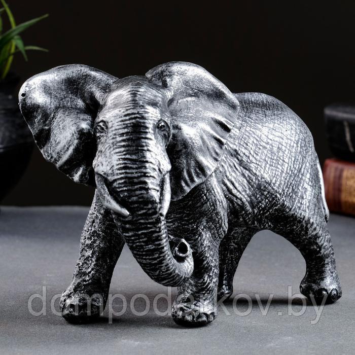 Фигура "Слон африканский" серебро, 18х7х13см - фото 1 - id-p189860859