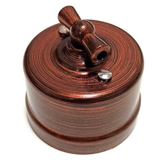 Bironi выключатель 2-клавишный, пластик, цвет медный