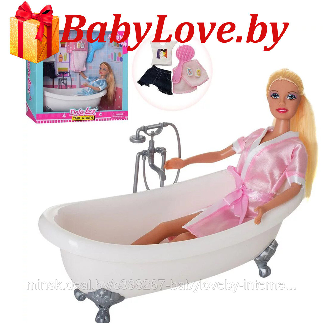 8444 Кукла Defa Lucy  в ванной с аксессуарами