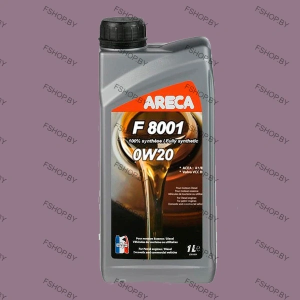 ARECA F8001 0W20 - 1 литр — Синтетическое моторное масло — Бензиновое-Дизельное