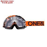 Кроссовая маска O NEAL B-10 PIXEL, оранжевый, прозрачная линзы