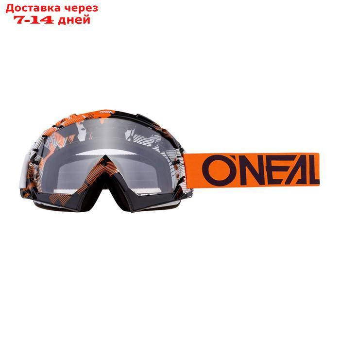 Кроссовая маска O NEAL B-10 PIXEL, оранжевый, прозрачная линзы - фото 1 - id-p189824386