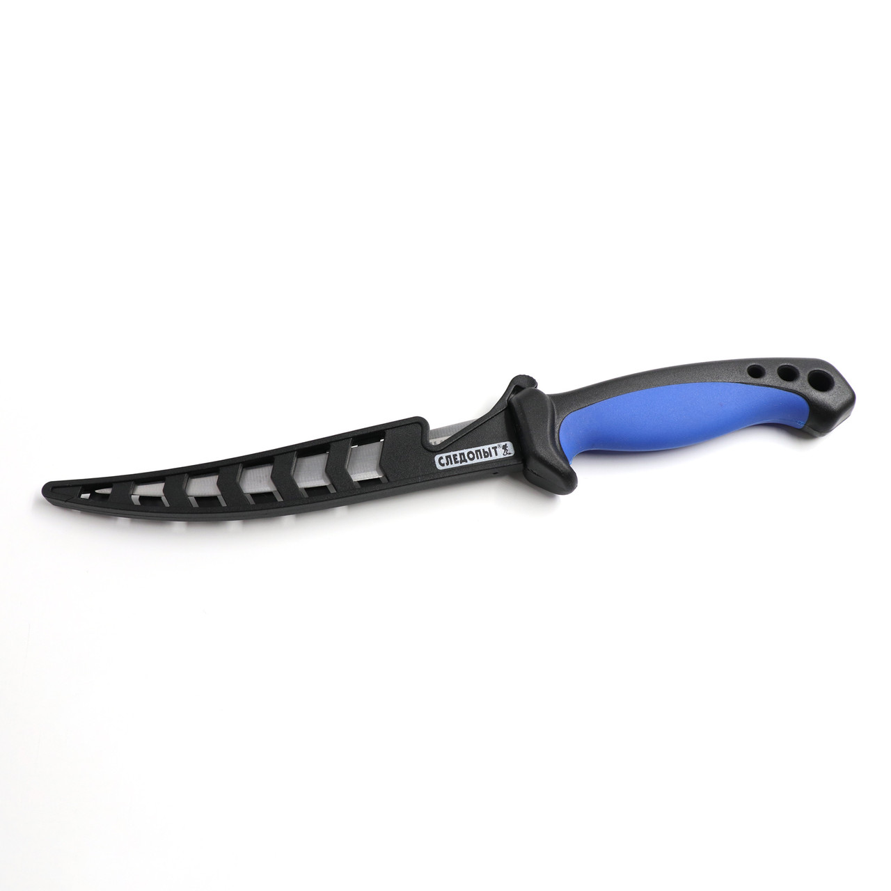 Нож разделочный "СЛЕДОПЫТ", прорезиненная ручка, дл. клинка 150 мм, в чехле/60/ - фото 2 - id-p189869541