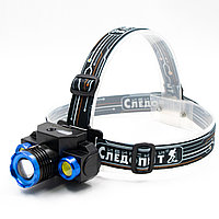 Фонарь налобный "СИБИРСКИЙ СЛЕДОПЫТ-Люкс", 1 LED + 2 COB, zoom, аккум. 220В, USB/120/