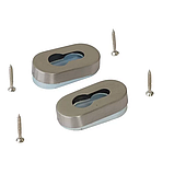 Накладки на цилиндр (пара) овальные 32/10 мм, нержавеющая сталь, фото 2