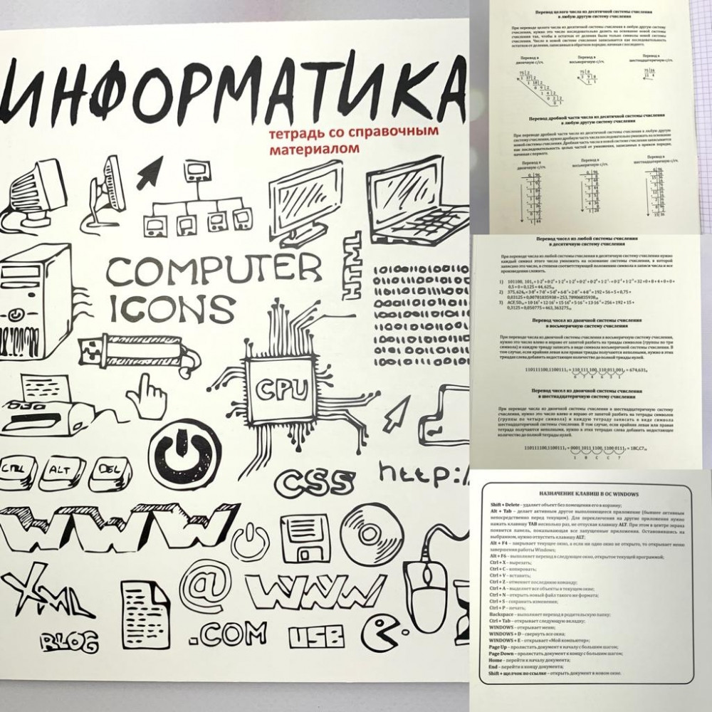 Комплект предметных тетрадей 12 шт. со справочными материалами, 48 л. (алгебра, геометрия, биология, физика, - фото 8 - id-p189874162