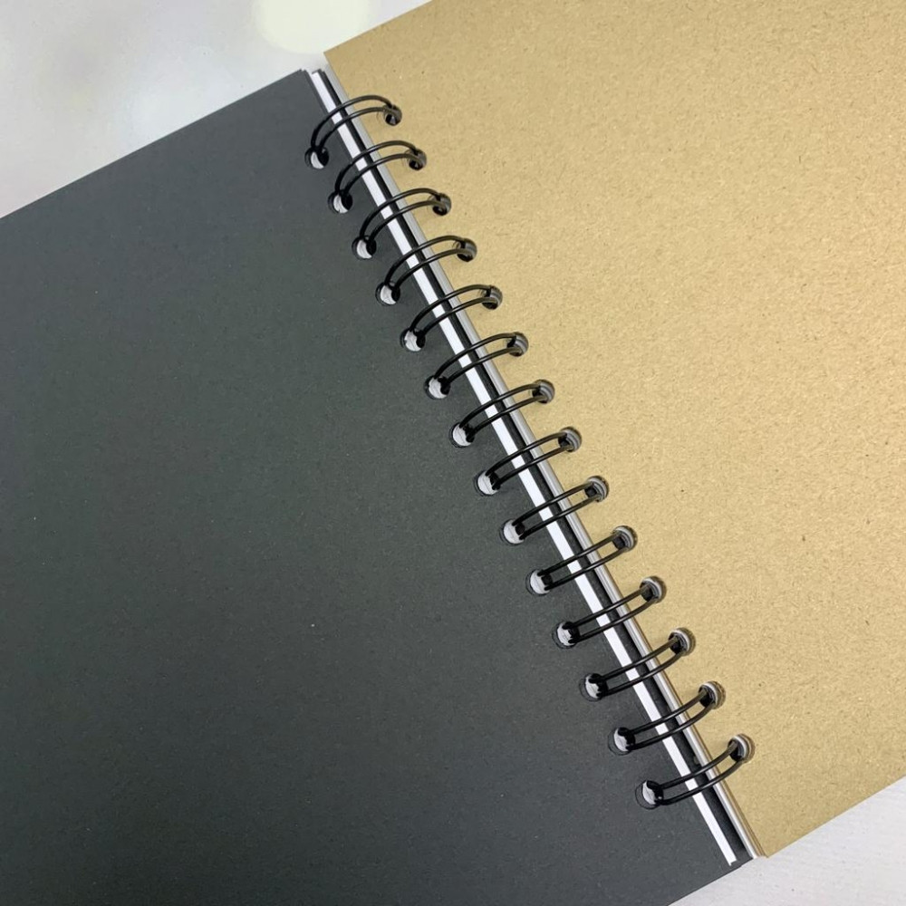 Скетчбук блокнот с плотными листами Sketchbook 5 видов бумаги (белая, клетка, чёрная, крафтовая, в точку, А5, - фото 7 - id-p189874171